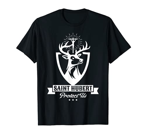 Hubert Hubertus Patron Saint of Hunters Stag Catholic Men T-Shirt