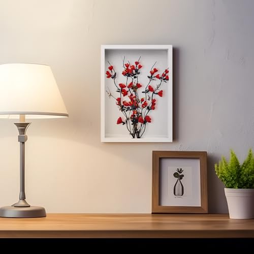 3D Bilderrahmen zum Befüllen, 3D A4 Bilderrahmen Tief zum Befüllen, 3,5cm Tiefer Objektrahmen mit Transparente Acrylplatte für Foto Medaillen Geschenke Trockenblumen Vitrine Rahmen, 21x29,7 cm