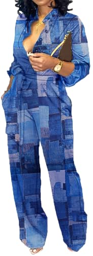 Imitation Denim Business Jumpsuits For Women Elegant V...