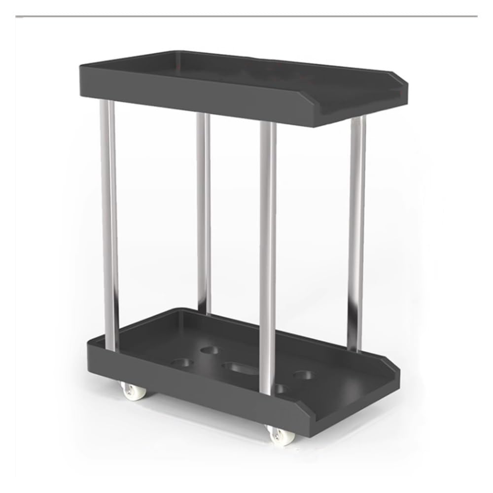 Akcesoria komputerowe Mobile Desktop PC Tower Stand with Storage, 2-Tier Rolling Shelf CPU Holder with 6 Caster Wheels Under Desk for Home Office Stojak na wieżę komputerową