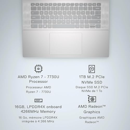 Dell 2023 Inspiron 16 5635 Business Laptop FHD+ 16" Display, AMD Ryzen 7 7730U Processor, 16GB LPDDR4x RAM, 1TB SSD, AMD Radeon Graphics, Backlit Keyboard, Type-C, Windows 11 Pro, Platinum Silver - Image 7