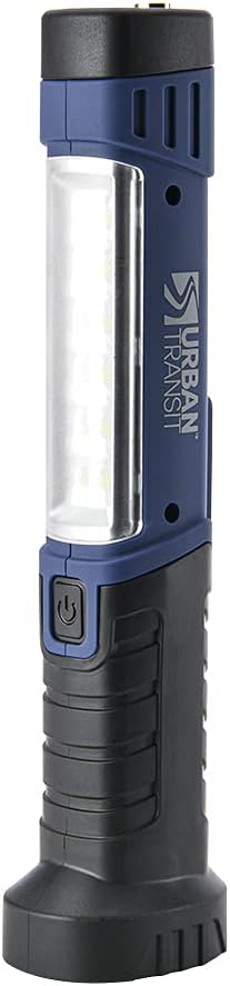 URBANTRANSIT Rechargeable COB LED Work Light and Flashlight with Magnetic Base, 360-degree Rotating Hook, and 3 Modes Light for Car Repair and Maintenance, Household Use, Camping and More!