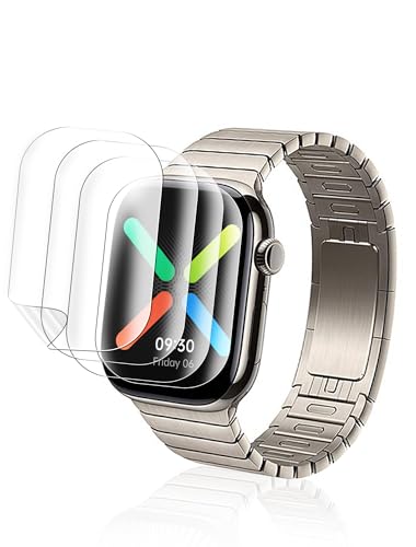 ICESPRING für Panzerglas für Apple Watch Series 10 42mm Schutzfolie, 4 Stück Weich TPU Kratzfest Panzerfolie, Fingerabdr...
