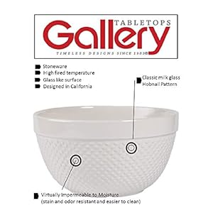 Ttutabletopsgalleryhobnailstyle4piececlassicwhitestonewarenestingmixingbowlsetforbakingandcooking Urban Country Home Decor Ttu tabletops gallery hobnail style 4 piece classic white stoneware nesting mixing bowl set for baking and cooking urban country home decor