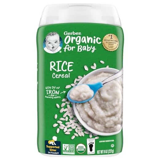 Gerber Baby Cereal Organic 1st Foods, Rice Cereal, 8 Ounce (Pack of 6)
