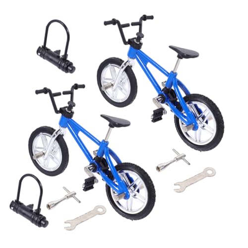 KOMBIUDA Finger Bicycle Toy Set Mini Aluminum Alloy Plastic Desktop Decoration for Boys and Girls