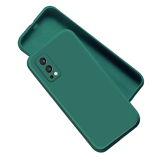 Image of A rtistque Liquid Silicone Back Cover Case for Oneplus Nord 2 5G Shockproof TPU Soft Flexible with Camera Protection - Green