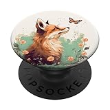 Fox Butterfly Forest Animal PopSockets Standard PopGrip