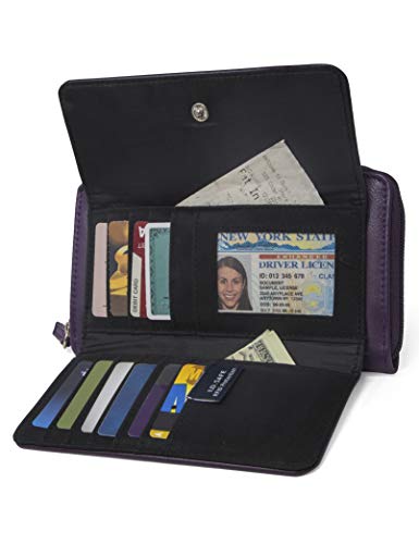 Nautica Bulk Cargo Womens Rfid Wallet Clutch Zip Around Organizer (Plum) #TOP1