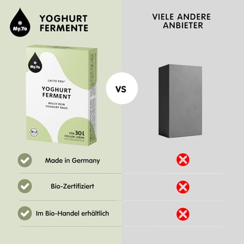 My.Yo Bio Joghurtferment Lacto Pro – 6x5 g – milde Starterkultur für selbstgemachten Joghurt – ergibt bis zu 30 L