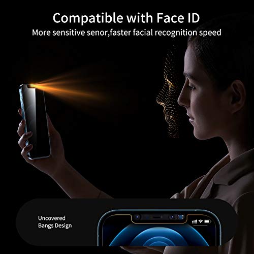 Image of UNBREAKcable Privacy Screen Protector for iPhone 12 / iPhone 12 Pro, Shatterproof Tempered Glass [True 28Anti Spy] [9H Hardness] [Easy Installation Frame] Black Protector for iPhone 6.1 inch - 2 Pack