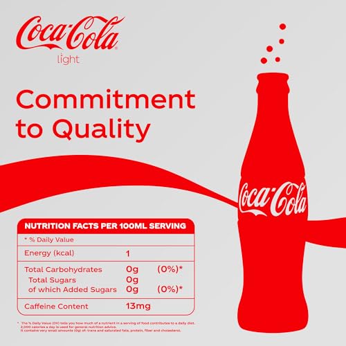 COCA-COLA Light, Carbonated Soft Drink, PET 1L, Pack of 12