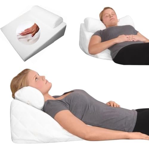 sleepling 196628 Keilkissen Matratzenkeil, Bücherkissen, Betterhöher, Ökotex 100, inkl. Bezug waschbar bis 60 Grad, 45 x 90 x 15 cm, weiß 7 Orthopädisches Gelschaum REFLUX Kopfkissen Gel Keilkissen Nackenkissen mit Nackenstützkissen Nackenrolle L65 x B60 x H32 cm WEISS Memory Schaum keilförmiges Refluxkissen soft weich zum Lesen Fernsehen