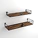MEBRUDY Floating Shelves Set of 2, Rustic Wall Shelves with Rhombic Style for Living Room, Bedroom, Bathroom, Kitchen