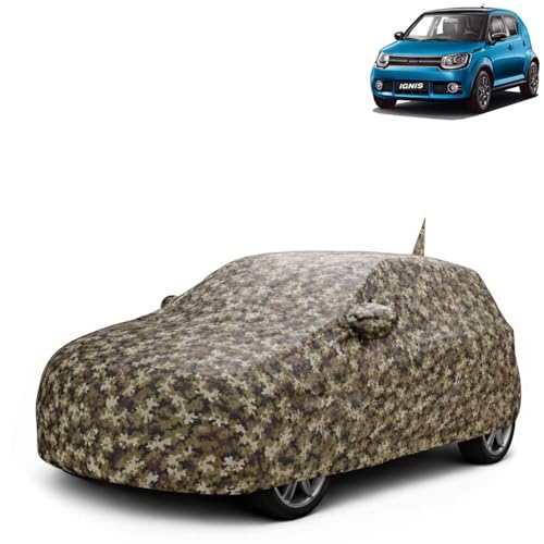 Image of KINGSWAY JungleTech 100% Waterproof Car Cover Only with Maruti Suzuki Ignis (Year 2016 Onwards - All Model) | Mirror and Antenna Pockets | Scratchproof | All Weather Car Body Cover
