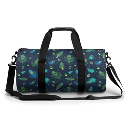 Sac de sport gym duffel bag plume bleue verte 45x23x23cm de randonnée