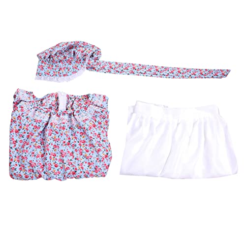 Vibsion Girls Pioneer Prairie Costume Pilgrim Dress Kids Floral Colonial Village Girl Costumes Bonnet Apron Set Xl #TOP4