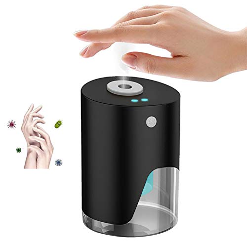 Berührungslos Sprühgeräte Automatisch Desinfektionsspender Alkoholsprühgerät 100ml mit Sensor Infrarot Alkohol Zerstäuber Desinfektionsmittelspender für Brille, Telefon Black Cover
