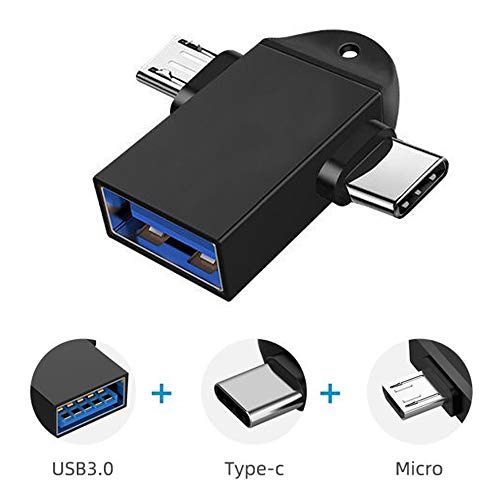 Satmw 2-In-1 Otg Adapter Usb 3.0 Female To Micro Usb Male And Usb C Male Connector Aluminum Alloy On The Go Converter #TOP2