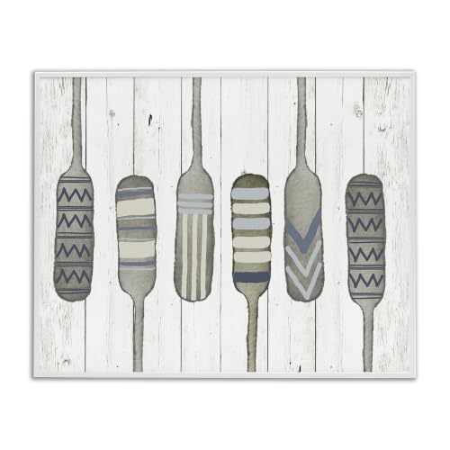 Nautical Canoe Paddle Oars Pattern, 16 x 20 Inch Framed Giclée Print