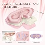 FlyCoco 99% Fully Block Out Light Eye Sleep Mask, 3D Deep Contoured Eyes Cover Zero Pressure, Long Lash Extension Eyes Mask with Adjustable Straps for Sleeping Travel Home Nap Rest Women Men (Pink) - Image 3