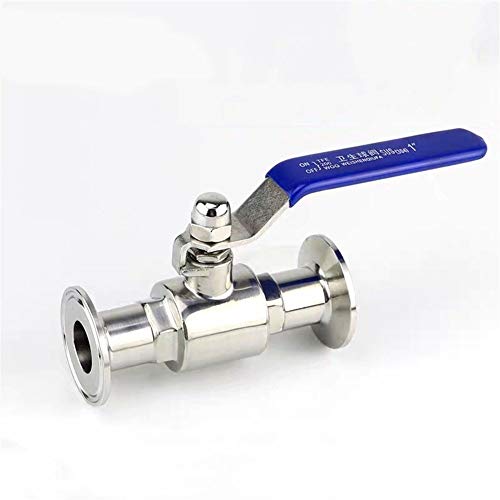 DINGGUANGHE 1/2 3/4 1 1-1/2 2 Inch OD 304 Stainless Steel Sanitary Full Port 2-Way Ball Valve Fit 25.4/50.5/64mm Tri Clamp Type Weld Ferrule (Specification : 1 1/4