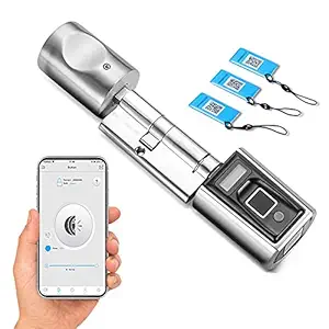 WELOCK SECBR Fingerprint Electronic Door Lock Cylinder Front Door, Fingerprint and Transponder, Bluetooth Working App (Except WiFi Box)