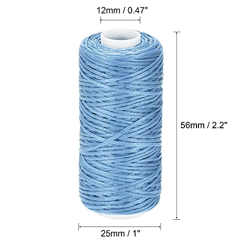 Hilo encerado para cuero 55 yardas 1mm poliéster azul cielo miniatura 3