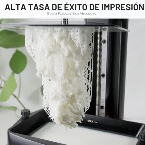 Miniatura 5 de Gratkit Resina Rígida 8k, Impresora 3d Resina, De Fotopolímero De Curado Uv De 405nm, Bajo Olor, De Alta Precisión, Compatible 2k 4k 6k 8k 10k Impresora 3d, 1000g, Blanco