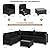 YOCONYO 7 Pieces Patio Furniture Sets, Outdoor Furniture Patio Conversation Set, All Weather PE Rattan Sectional Sofa with Cushions and Black Glass Table (Black-Black,7 Pieces-T)
