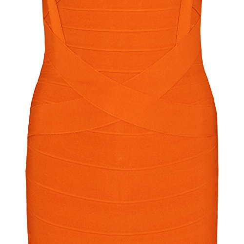 Image of Midi-Calf Solid Color Spaghetti Strap Rayon Bandage Dress