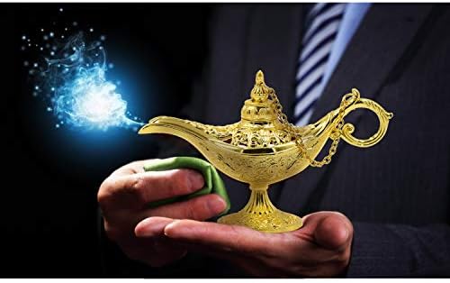 NATEE Vintage Magical Legend Aladdin's Genie Lamp for Home/Wedding Table Decoration, Collectable Rare Classic Arabian Costume Props Lamp Pot