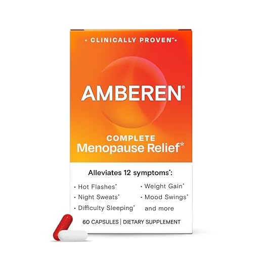 Amberen: Safe Multi-Symptom Menopause Relief. Clinically Shown to Relieve 12 Menopause Symptoms: Hot Flashes, Night Sweats, Mood Swings, Low Energy and More. 1 Month Supply