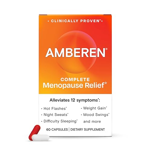 Amberen Menopause Supplement for Women, 60 Capsules, Clinically Proven, Helps Support Hormone Balance, Helps Relieve 12 Menopause Symptoms: Hot Flashes, Night Sweats, Mood Swings and More