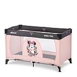 hauck Dream N Play, Disney Minne Mouse Sweetheart - Travel Cot with Transport Bag for Babies & Toddlers, Lightweight, Fast & Compact Folding, 120cm x 60cm, from Birth up to 15 kg