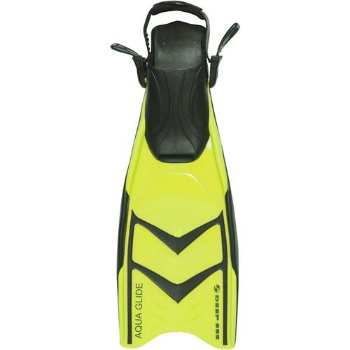 Barbatana ajustável Deep See Aqua Glide, Amarelo, Small 5-8.5