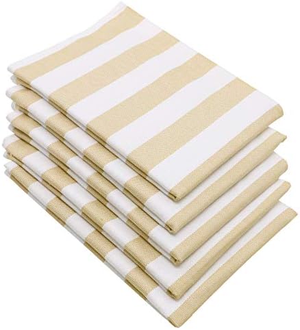 ZOLLNER 5 Sztuk Ściereczek Kuchennych w Beżowe Paski 50x70 cm 100% Bawełna