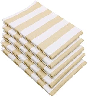ZOLLNER 5 Sztuk Ściereczek Kuchennych w Beżowe Paski 50x70 cm 100% Bawełna