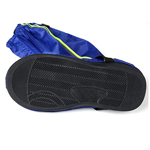 Cubiertas para zapatos Hemobllo para hombre y mujer, reflectantes, protección alta para botas de lluvia, tela Oxford duradera, azul XXL para clima nevado y lluvioso miniatura 2