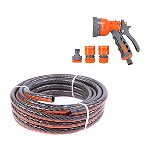Preisvergleich Produktbild Fuxtec Gartenschlauch (50m) Set FX-WW-SET3 Flexibler Wasserschlauch inklusive Gartenbrause, Schlauchkupplung & Hahnanschluss zur Bewässerung