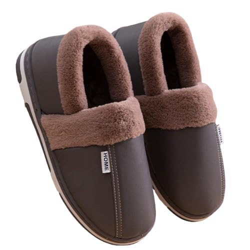 ELEG & STILANCE Slip On Pu Leather Winter Plush House Women Men House Furry Warm Home Slipper For Kids, Size(6 Year to & Year), Grey (B0CQC2MW4N) Amazon Price History, Amazon Price Tracker