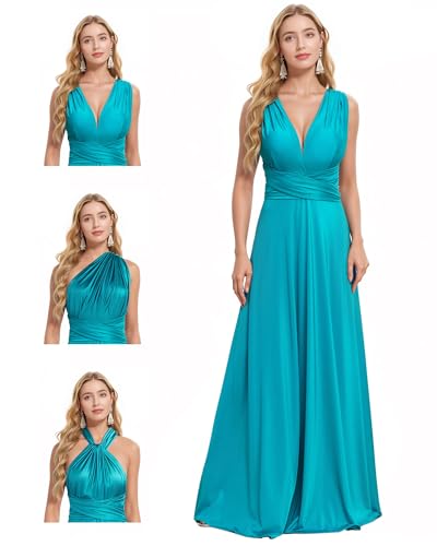 Image of Women's Proaid Convertible Infinity Dress with Bandeau - Multi-Way Long Bridesmaid Dress, Twist Wrap Dress for Weddings