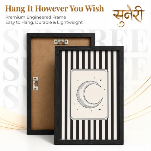 Image of Suneree Modern Wall Art Frame Set of 2 | Premium Minimalist Aesthetic Decor for Living Room, Bedroom & Office (Art 18, 13x19 Inches)