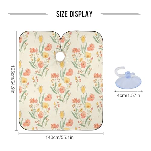 Capa impermeable para corte de cabello MAOBLYR con cierre de presión ajustable, diseño floral miniatura 3