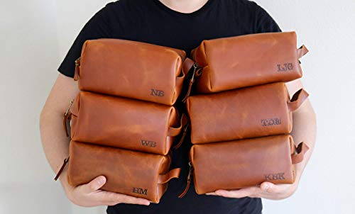 LUXE-RANGE Handcrafted Leather Toiletry Bag Distressed Leather Dopp Kit Travel Bag Shaving Bag Cosmetic Bag Best Groomsmen Gift Personalized Leather Bag Custom Leather Gift Dopp Kit Bag