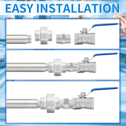 Image of ChillWaves 304 Stainless Steel Cast Pipe Fitting, Union，1-1 /4 inch NPT Female Thread Adapter(1-PACK)