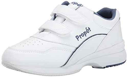 Propet Women's Tour Walker Strap Sneaker, White/Blue, 10.5 XX-Wide US