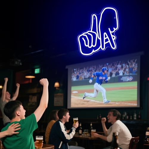 Image of Los Angeles Neon Sign for Garage Wall Decor LA Baseball Gesture Neon Lights for Man Cave Dimmable Baseball Team Logo Led Sign Bedroom Party Birthday Gift for Fans