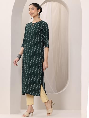 Image of Libas Woven Design Viscose Straight Kurta for Women Suit