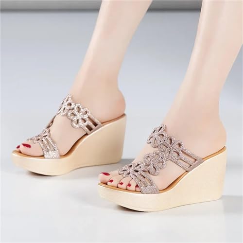 Platform Shoes Women Summer High Heels Slides Chunky Wedges Slippers2